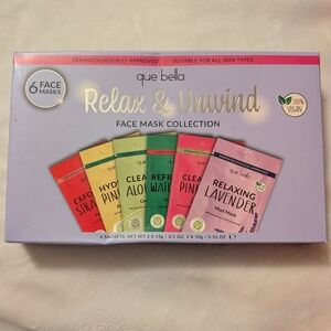 Que Bella Relax & Unwind Face Mask Collection - 6 Piece Set